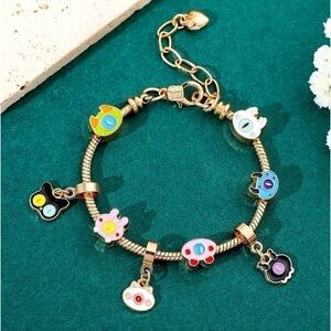 Gold Plated Cute Monster Elf Character Themed Bracelet